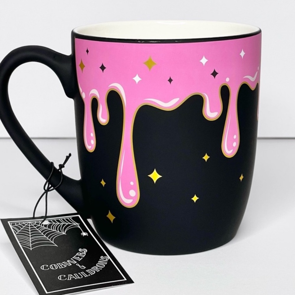 Cobwebs & Cauldrons Halloween  Pink Cauldron Mug New